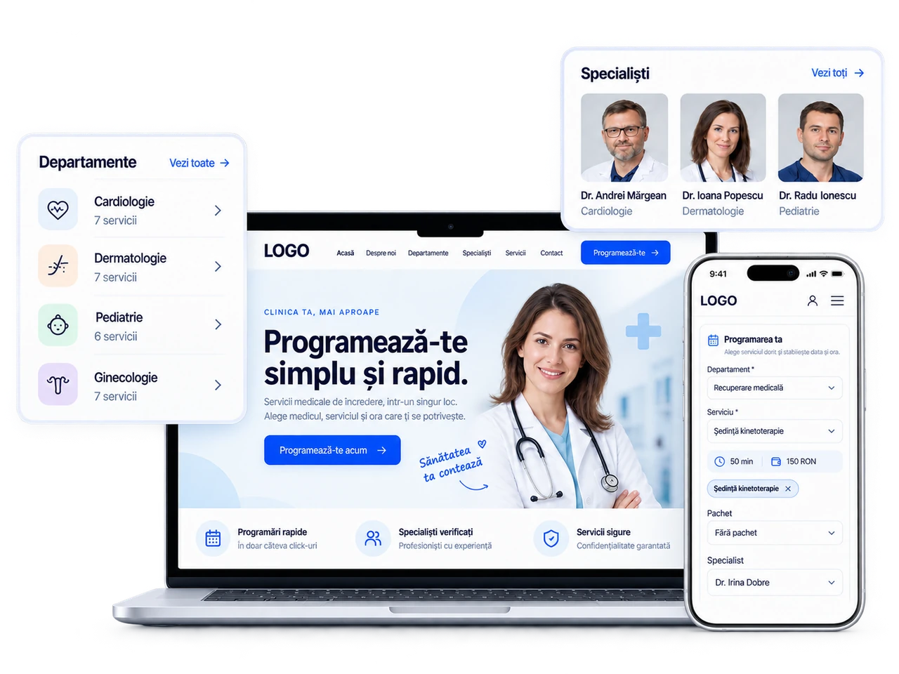 Exemplu de website conectat la BookingWP pentru Medical