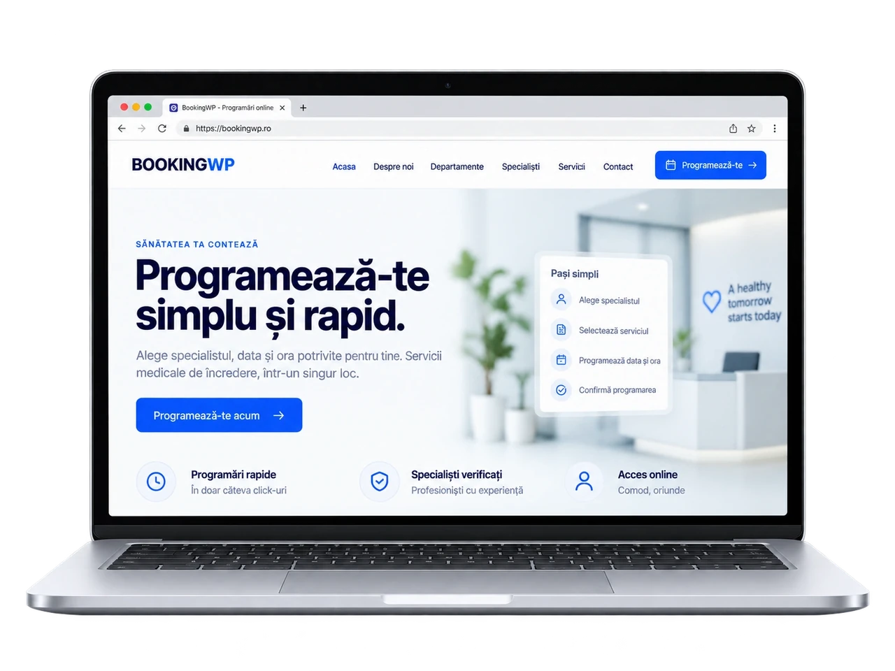 Website public conectat la BookingWP